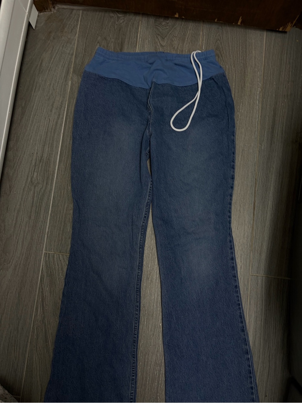 Motherhood Maternity Blue Flare Jeans with Stretch Waistband